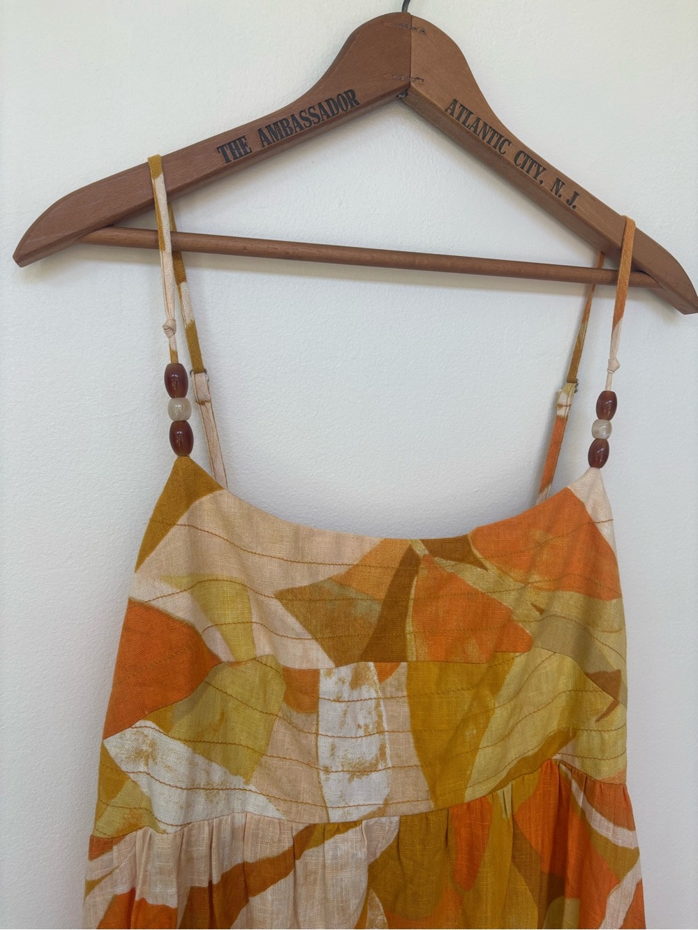 1. State Leaf-Print Maxi Dress in Mustard, Orange & Cream Boho - Picture 2 of 4